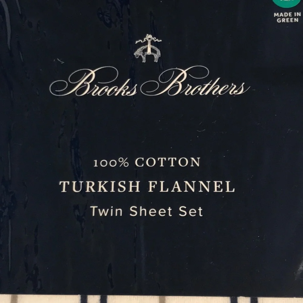 🔥🔥BROOKS BROTHERS Square Brook Plaid Flannel Sheet Set